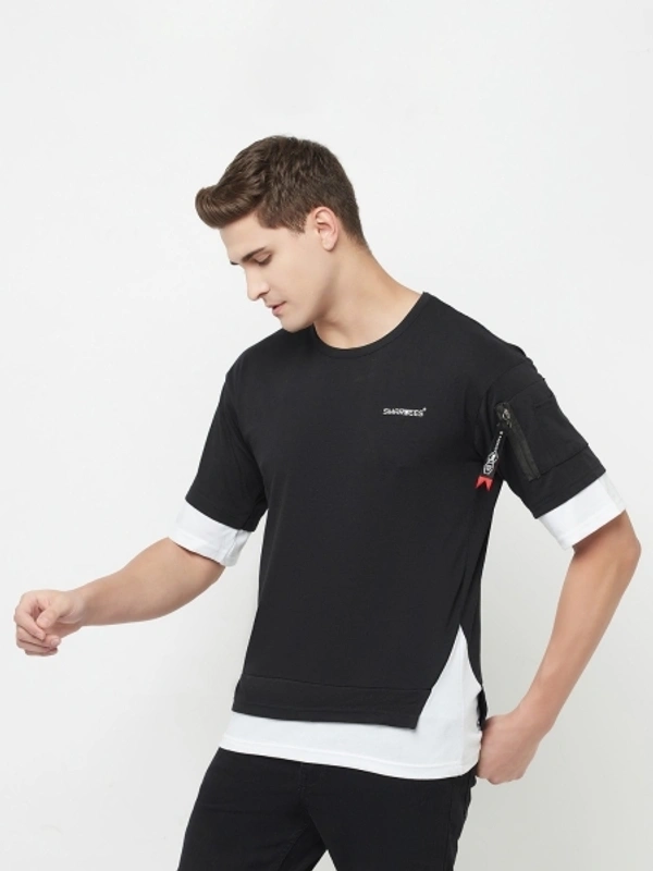 Solid Men Black T-Shirt - M