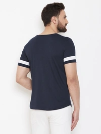 AUSK Color Block Men Round Neck White, Black T-Shirt - L, Black