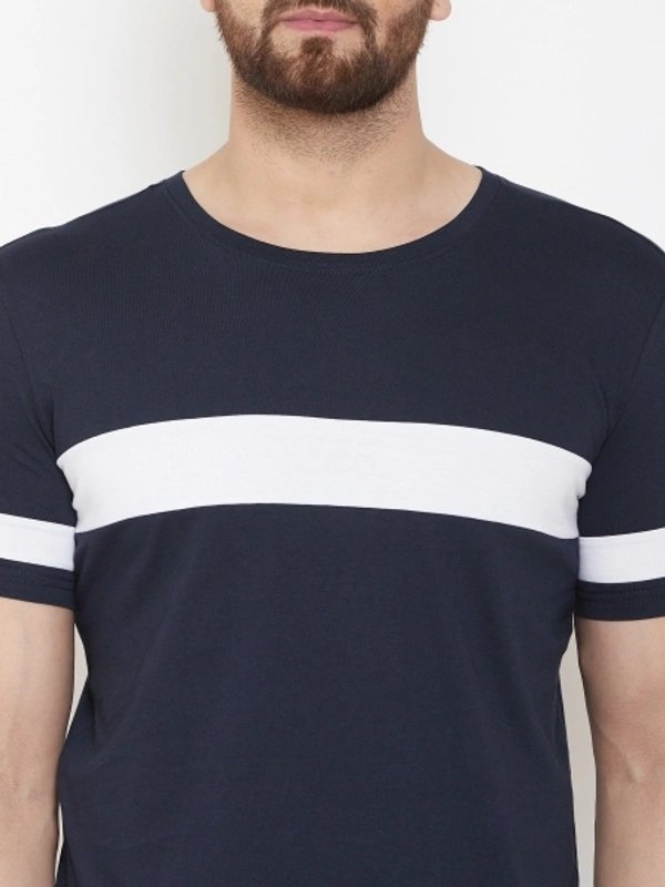 AUSK Color Block Men Round Neck White, Black T-Shirt - XL, Black