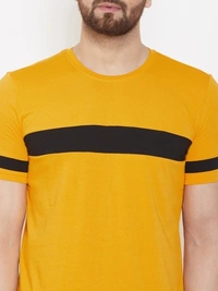 AUSK Color Block Men Round Neck White, Black T-Shirt - XL, Yellow