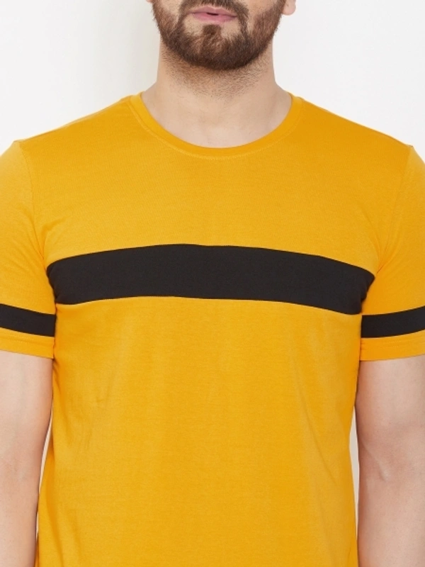 AUSK Color Block Men Round Neck White, Black T-Shirt - XL, Yellow