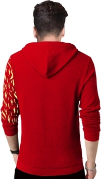 TRIPR Printed Men Hooded Neck T-Shirt - M, Red