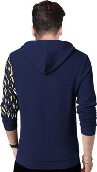 TRIPR Printed Men Hooded Neck T-Shirt - L, Blue