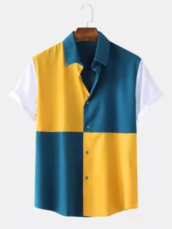 Men Solid Casual Blue Shirt - XL