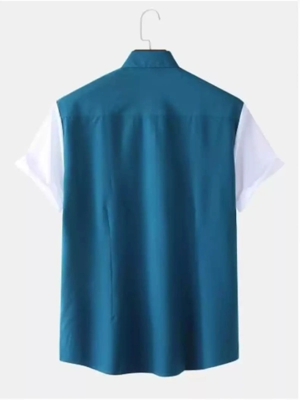 Men Solid Casual Blue Shirt - XL