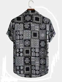 Men Printed Casual Black Shirt - 2XL