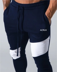 Acrux Color Block Men Blue Track Pants - XL