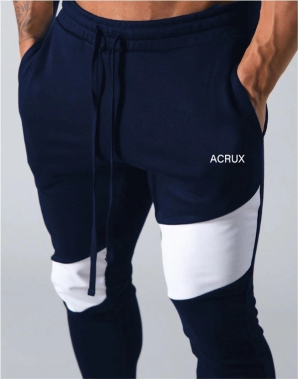 Acrux Color Block Men Blue Track Pants - XL