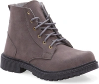 Fox Heaven Men Synthetic Suede Side Zip Ankle Boots Boots For Men - Grey, UK/India 9