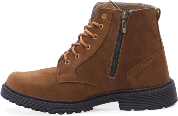 Fox Heaven Men Synthetic Suede Side Zip Ankle Boots Boots For Men - Tan, UK/India 7