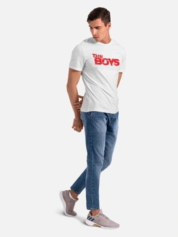 BLISSINK Graphic Print Men Round Neck Black T-Shirt - White, S