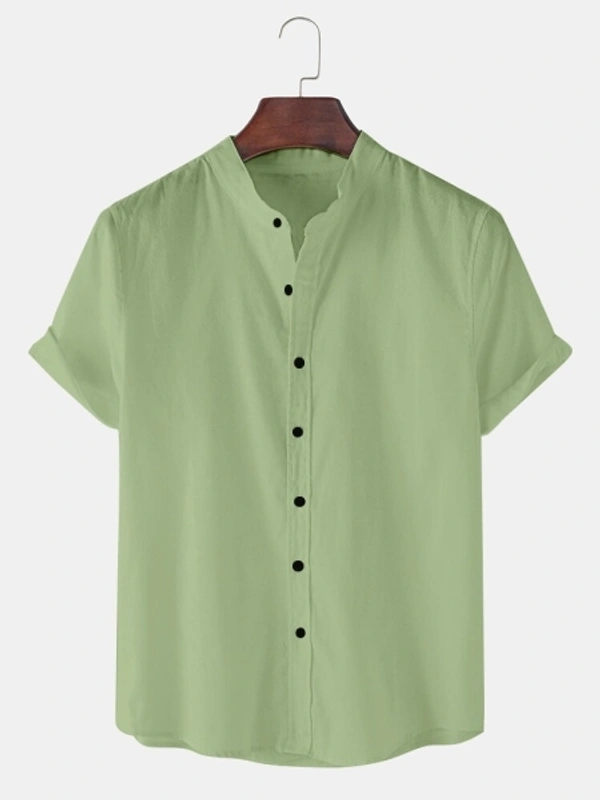 leveluup Men Solid Casual Green Shirt - S