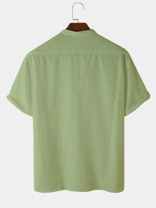 leveluup Men Solid Casual Green Shirt - S
