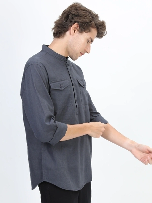 KETCH Men Solid Casual Dark Blue Shirt - M