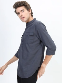 KETCH Men Solid Casual Dark Blue Shirt - M
