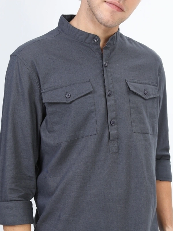 KETCH Men Solid Casual Dark Blue Shirt - M