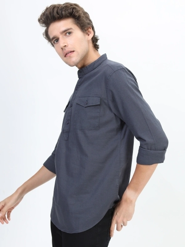 KETCH Men Solid Casual Dark Blue Shirt - L