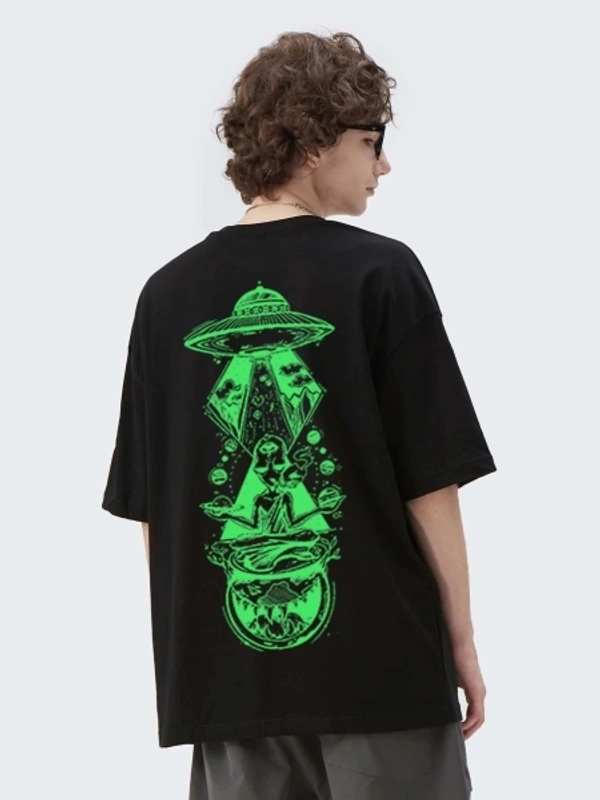 SM Choice Printed Men Round Neck Black T-Shirt - L