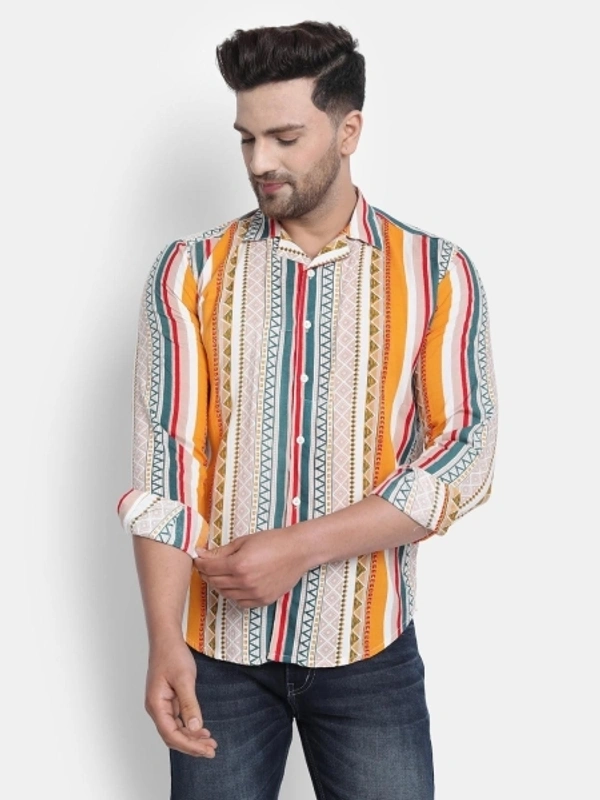 Rosette Men Printed Casual Multicolor Shirt - L