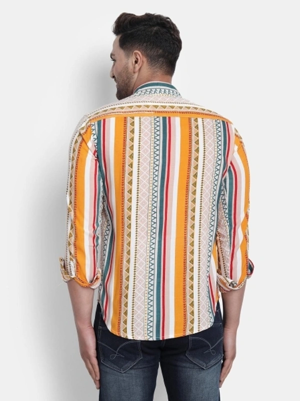 Rosette Men Printed Casual Multicolor Shirt - L