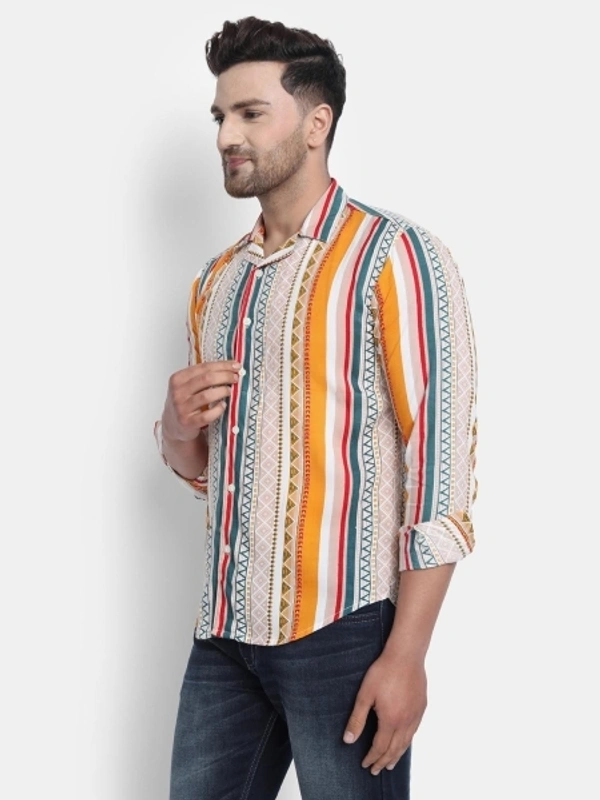 Rosette Men Printed Casual Multicolor Shirt - L