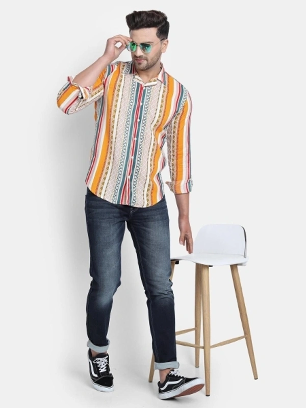 Rosette Men Printed Casual Multicolor Shirt - L