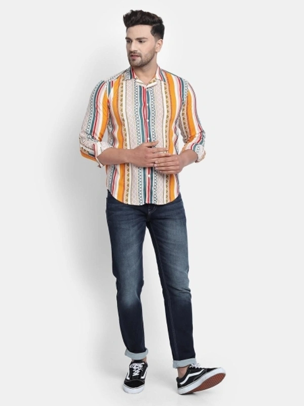 Rosette Men Printed Casual Multicolor Shirt - L