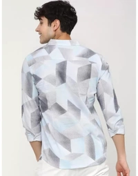 KETCH Men Slim Fit Cut Away Collar Casual Shirt - S