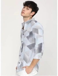 KETCH Men Slim Fit Cut Away Collar Casual Shirt - M