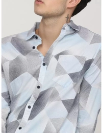 KETCH Men Slim Fit Cut Away Collar Casual Shirt - L