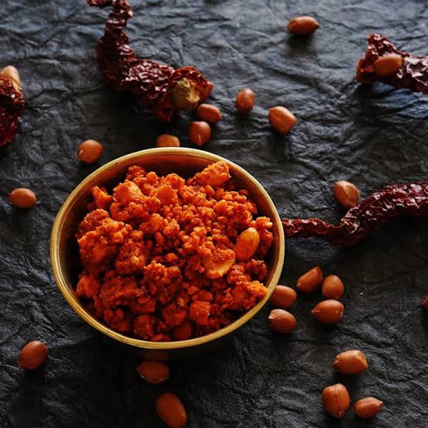 the Organic Coorg  Peanut Chutney Powder  - Red Orange, 250g