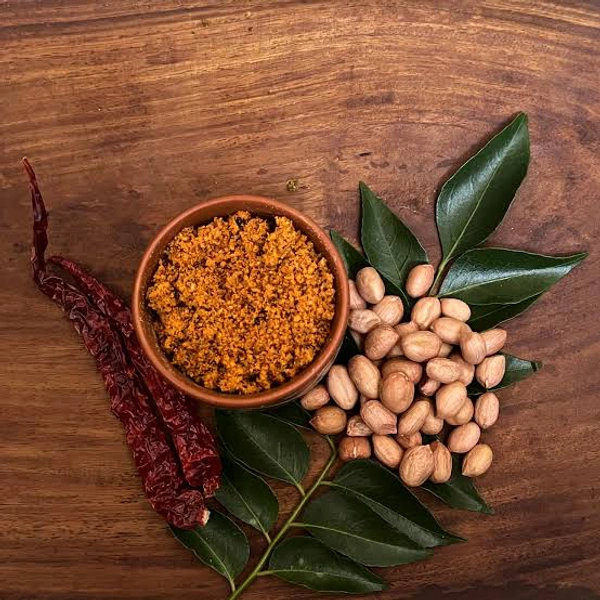 the Organic Coorg  Peanut Chutney Powder  - Red Orange, 250g