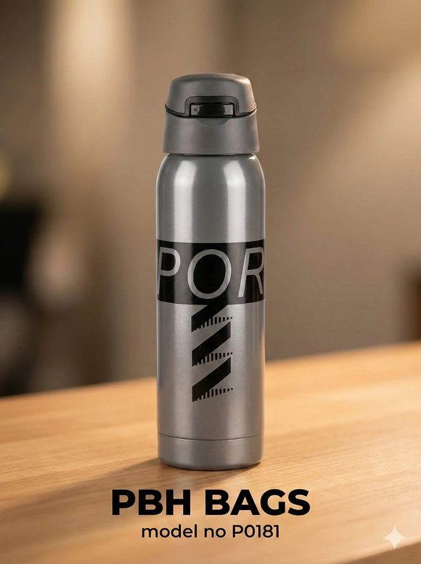 PBH BAGS Model P0181 Sports Edition Steel Water Bottle - Celeste
