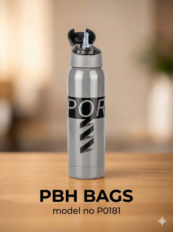 PBH BAGS Model P0181 Sports Edition Steel Water Bottle - Celeste