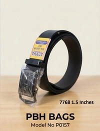 PBH BAGS Men's Classic Black Real Leather Belt – Model P0157 (1.5 Inch Width) - Jaguar