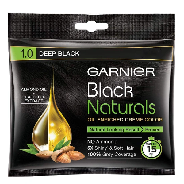 Garnier Hair Color - 20ML+20G, Deep Black - 20ml+20g, Deep Black