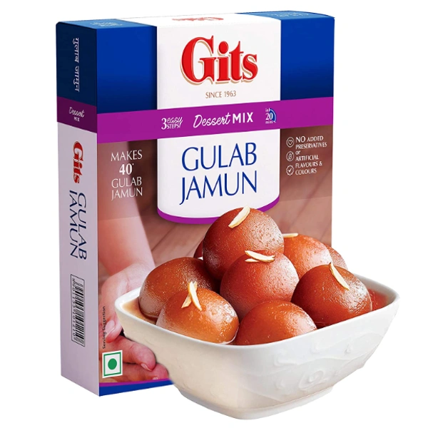 Gits Instant Gulab Jamun Dessert Mix - 200g, Makes 40 per Pack