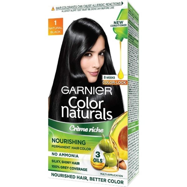 Garnier Color Naturals Hair Color - 35ml + 30g, Natural Black