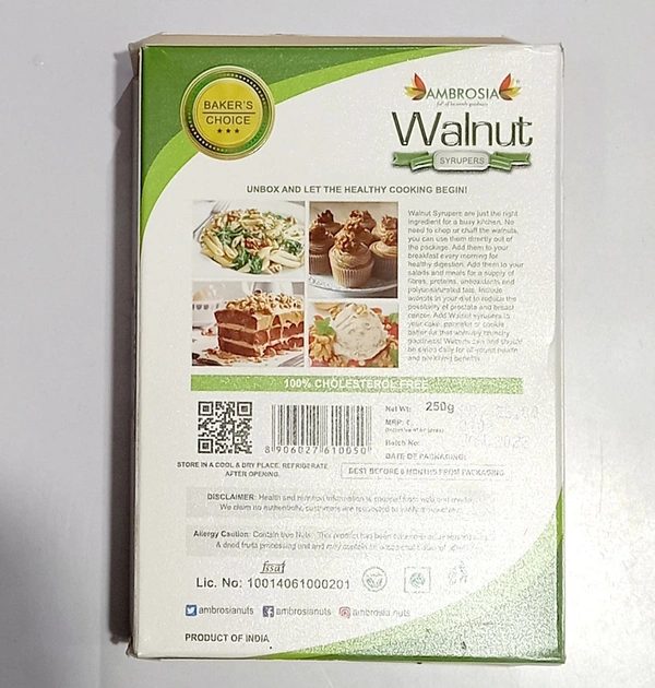 Ambrosia Walnut Kernals Syrupers - 250G