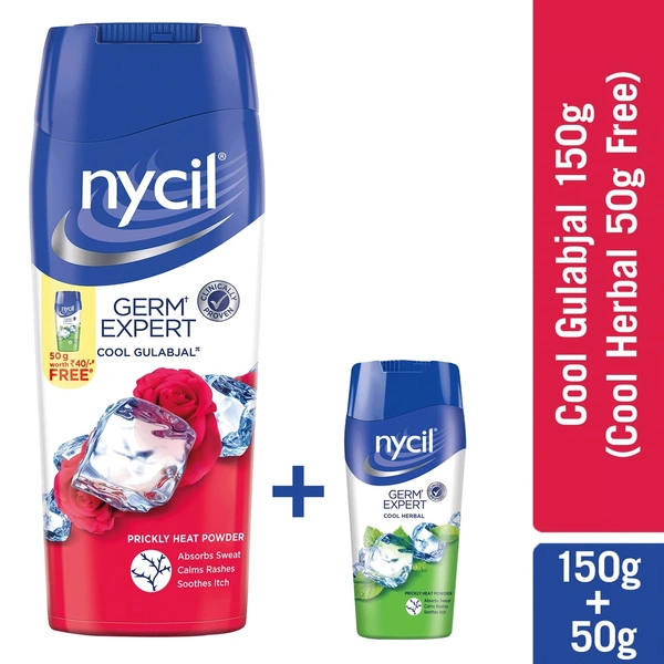 Nycil Cool Gulabjal - 150G (Free Nycil Powder 50G)