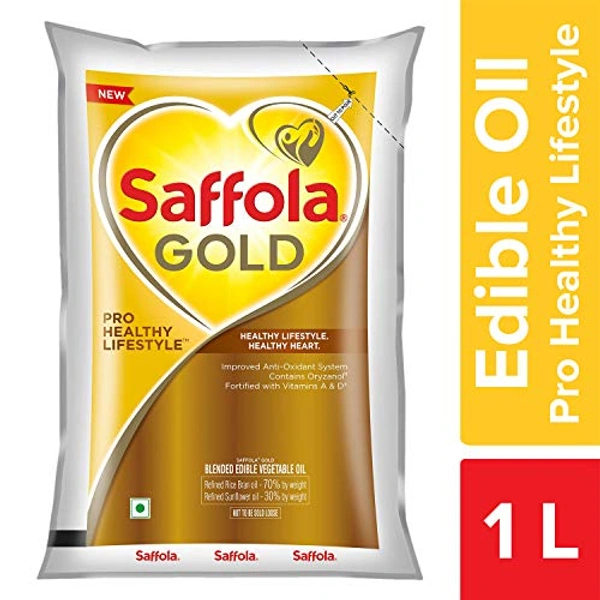 SAFFOLA GOLD RICE BRAN REFINED OIL 1LTS