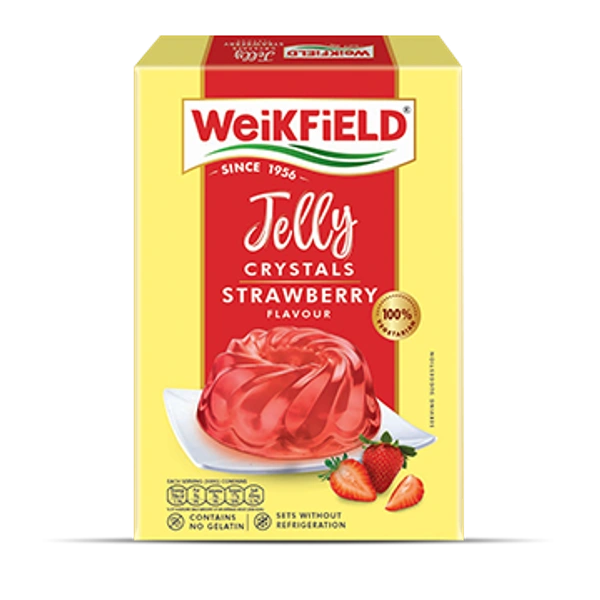 WEIKFIELD  JELLY CRYSTAL MIX STRAWBERRY FLAVOURED 90gm