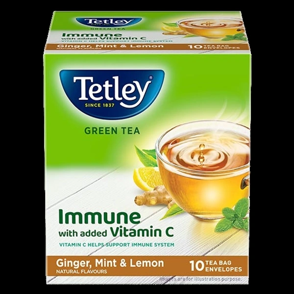 TETLEY GREEN TEA GINGER,MINT&LEMON 10UNIT
