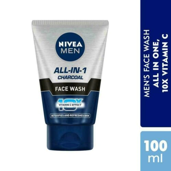 NIVEA MEN  ALL-IN-1 CHARCOAL FACE WASH 100gm