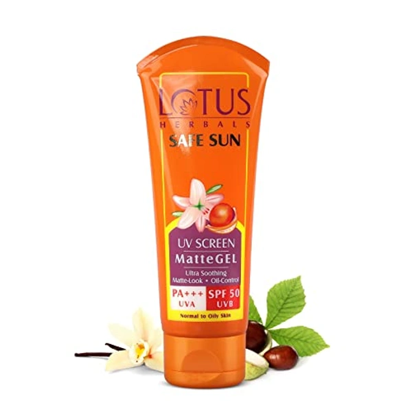 LOTUS HERBALS  SAFE SUN UV SCREEN MATTE GEL SPF50UVB 50gm