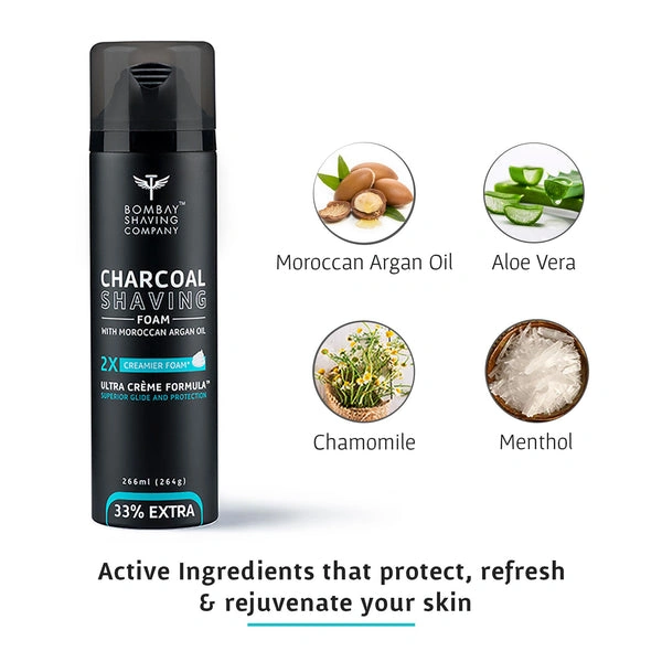 BOMBAY SHAVING COMPANY  CHARCOAL SHAVING FOAM  266ml