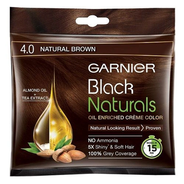 GARNIER  BLACK NATURALS NATURAL BROWN 4.0 20ml+20g