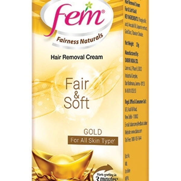 FEM  HAIR REMOVAL CREAM FAIR & SOFT GOLD 60gm