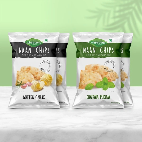 WINGREENS FARMS  NAAN CHIPS BUTTER GARLIC 30g