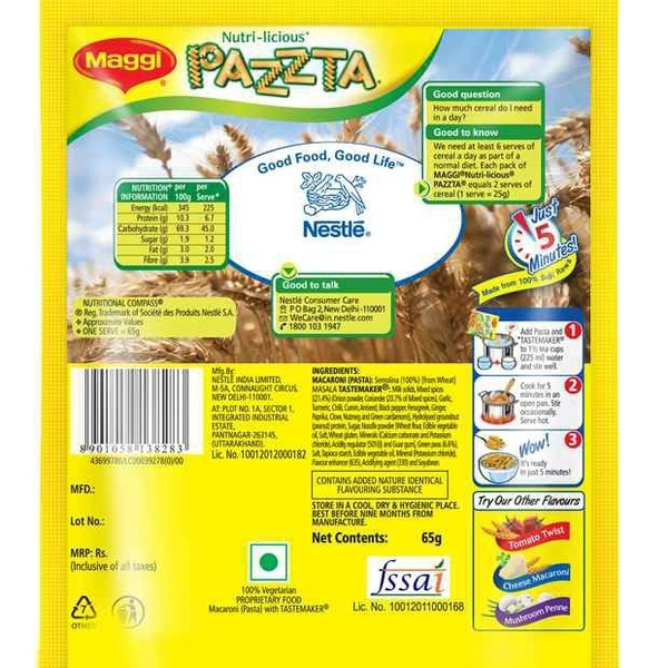 MAGGI  PAZZTA MASALA PENNE 65gm